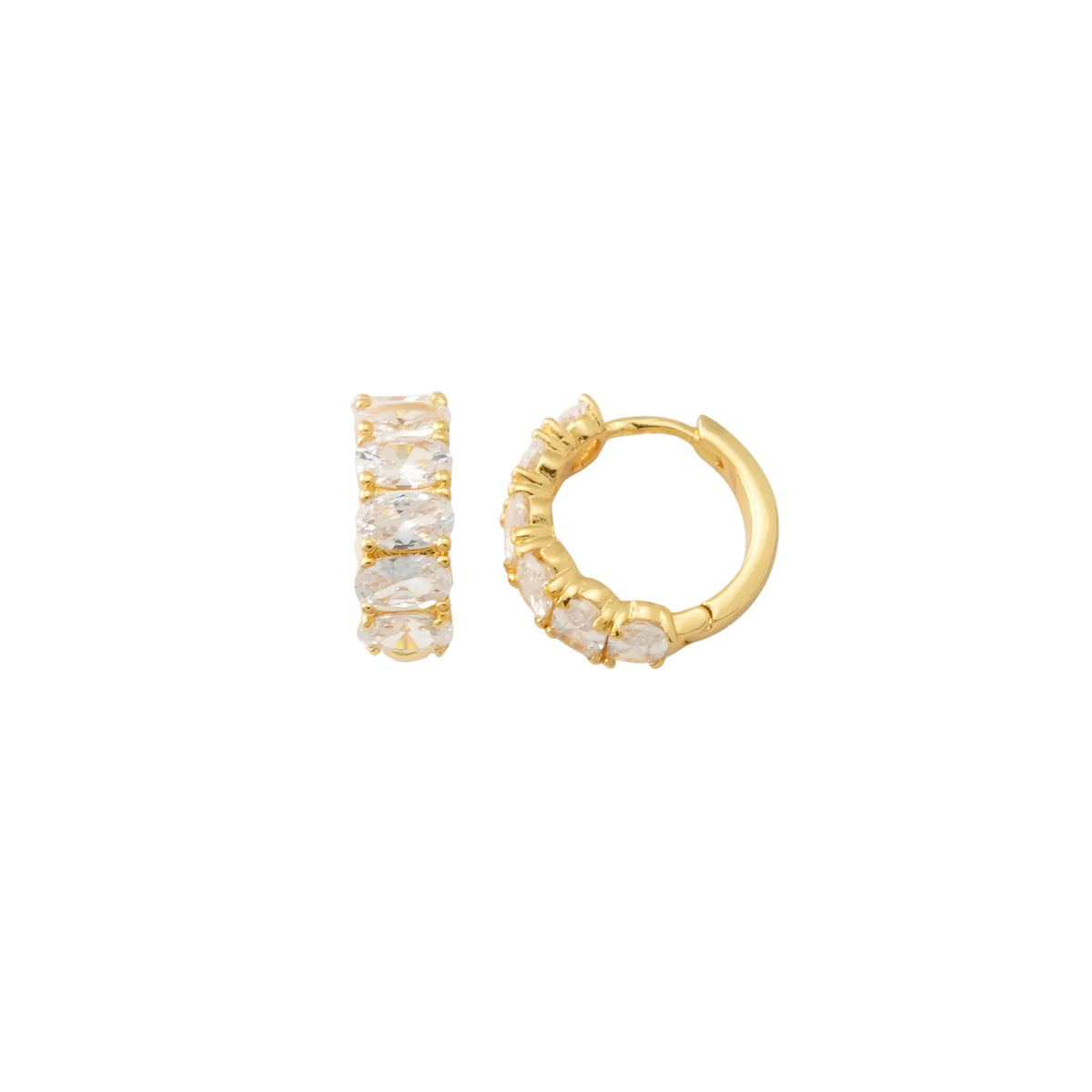 Pave Huggie Hoop Earrings | Tangerine Jewelry Shop